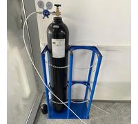 Oxygen Storage Rack，Large Steel Gas Cylinder Bracket, 80cm Tall Floor Standing Gas Cylinder Stand, Saving Space Safety Gas Cylinder Holder/Oxygen Tank Carrier, Anti-Tipping Rack(80x30x75cm/3