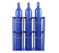 Oxygen Storage Rack, Small Gas cylinders Holder with Chain, Metal Oxygen Tank Storage Racks Floor Standing, Portable Gas Bottle Tank Holder for Laboratory, Clinic, Hospital(L-57cm(22 1/2"))