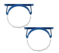 Oxygen Storage Rack,Steel Cylinder Wall-Mounted Bracket, Set of 2 Tank Bracket w/Screws and Safety Chain Supported for 40L Cylinders, Gas Cylinder Fixed Rack for Labs(Blue)