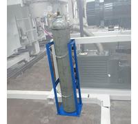 Oxygen Tank Bracket Holds-Heavy-Duty Oxygen Cylinder Rack, Freestanding Gas Bottle Holder Stand with Safety Chain, Thickened Steel Storage Shelf for Propane and CO2 Tanks,（Blue,60x20x25cm/23