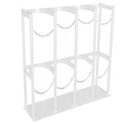 Oxygen Tank Bracket Holds-Heavy Duty Oxygen Tank Holder for Storage & Transportation, Gas Cylinder Fixed Shelf with Adjustable Protective Chain for Hospital, Laboratory, Factory,（White,115x3
