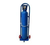 Oxygen Tank Cart with Wheels - 95cm Heavy Duty Gas Cylinder Holder, Adjustable Safety Chains for Oxygen & Acetylene Tanks, Portable Steel Stand