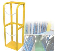 Oxygen Tank/Cylinder Holder Rack Stand, Freestanding Heavy-Duty Gas Cylinder Organizer Shelf, for Storage Oxygen Tank/Propane Tank/ Co2 Cylinder/Nitrogen Tank,Yellow-31x30x100cm/12.2x11.8x39.4inch