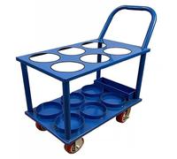 Oxygen Tank Holder Heavy Duty Cart for Four Six Eight Tanks, Welding Mobility Trolley,Handcart(Blue,M)