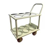 Oxygen Tank Holder Heavy Duty Cart for Four Six Eight Tanks, Welding Mobility Trolley,Handcart(White,M)