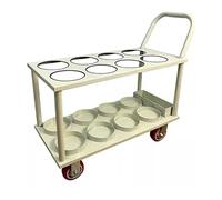 Oxygen Tank Holder Heavy Duty Cart for Four Six Eight Tanks, Welding Mobility Trolley,Handcart(White,L)