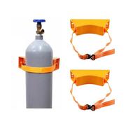 Oxygen Tank Holder Wall Mount Oxygen Cylinder Holder with Screws, Oxygen Rack with Adjustable Safety Chain, for Propane/Acetylene, Clinics Cylinder Storage Organizer Stand(Orange)