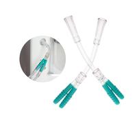 Oxygen Tubing Connectors,2PCS Oxygen Cannula Splitter Adapter Y-Shaped Tube 1 to 2 Way Connector Fittings for Two People Using Oxygen Splitter Oxygen Tubing Accessories (Transparent Color + Green)