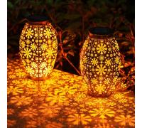 OxyLED Solar Lantern for Outside, Garden Ornaments Outdoor 2 Pack Auto On/Off Hanging Garden Lanterns Solar Lights Outdoor Decorative Landscape for Patio Table Fence