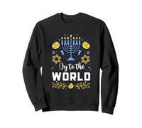 Oy To The World Funny Happy Hanukkah Jewish Holiday Sweatshirt