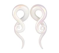 Oyaface 1 Pair Glass Twist Spiral Tapers Expander Gauges Earrings Stretching 4G- 1/2" Body Piercing Jewelry for Women Men, 4G (5mm), Pyrex Glass, no gemstone