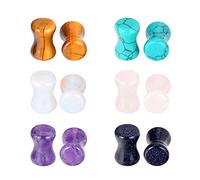 Oyaface 12pcs Stone Ear Gauges Flesh Tunnels Plugs Stretchers Expander 2g(6mm)