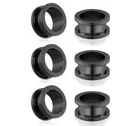 Oyaface 4Pcs Stainless Steel Ear Tunnels Gauges Double Flare Earrings Expander Stretchers Piercing Body Jewelry 2G-3/4, Stainless Steel, no gemstone