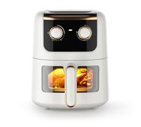 Oyajia 5L Air Fryer with Visual Window, Dishwasher-Safe, Healthy Oil Free & Low Fat Cooking, Cream.