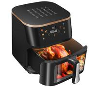 Oyajia 9L Air Fryer With Visual Window,Type No.21,Family Sized,6-In-1 Cooking Presets,Smart Touch Screen,Timer Function, Dishwasher-Safe,Healthy Oil Free & Low Fat Cooking,Black Gadget