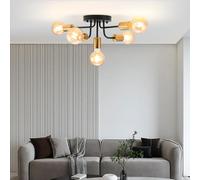 Oyajia Modern Sputnik Ceiling Light Fitting, Semi Flush Mount Ceiling Lights Pendant Light Fitting for Bedroom Living Room Restaurant, Hanging Lamp Fixture for E27 Ceiling Lights(Bulb Not Included)