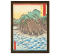Oyashirazu Echigo Province Utagawa Hiroshige Japan Woodblock Artwork Framed Wall Art Print A4 Artery8 Brown One Size