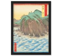 Oyashirazu Echigo Province Utagawa Hiroshige Japan Woodblock Artwork Framed Wall Art Print A4 Artery8 Black One Size