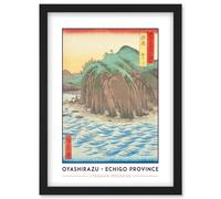 Oyashirazu Echigo Province Utagawa Hiroshige Japan Woodblock Classic Collection Artwork Framed Wall Art Print A4 Artery8 Black One Size