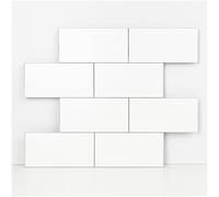 OYASIMI Luxury 10-Sheet Thicker 3D PVC Tiles Stickers for Kitchen,Glossy White Self Adhesive Ceramic Look Peel and Stick Splashbacks, Stick on Tiles Stickers for Bathroom Decor (30cm x 30cm)