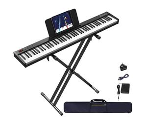 OYAYO 88 Key Digital Piano Full Size Semi-Weighted Keys, Complete Bundle Includes Double X Stand, Travel Bag, Touch Sensitivity Portable Keyboard for Beginners and Musicians on the Road