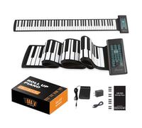 OYAYO 88 Keys Roll Up Piano Keyboard, Portable Foldable Waterproof Silicone Hand Roll Piano, 128 Tones & Rhythms, 14 Demo Songs, Built-in Speaker, MIDI, Headphone Jack, Beginners Travelling Gifts