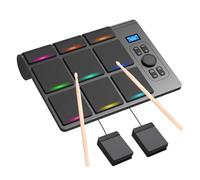 OYAYO 9-Pad Portable Electric Drum Kit with LCD Screen, Dual Stereo Speakers & Pedals - Digital Drum Set for Beginners/Pros, PC/MAC Compatible, Home Practice & Live Performance