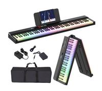 OYAYO Foldable Piano Keyboard 88 Keys, Semi Weighted Digital Piano with Bluetooth MIDI & Audio, Full Size Portable Electric Piano with LCD Display, Sustain Pedal for Beginners Adults