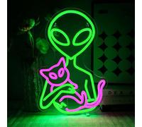 OYCGZV Alien Neon Light Sign - Cat Neon Sign for Wall Decor Alien Neon Wall Light USB Led Cat Sign for Bedroom Home Decor Beer Bar Game Zone Club Man Cave Party Decoration