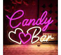 OYCGZV Candy Bar Neon Sign for Wall Decor - Love Neon Light Sweet Bar Dimmable USB Led Sign for Candy Store Wedding Business Kitchen Snack Sweet Shop Home Party Decoration