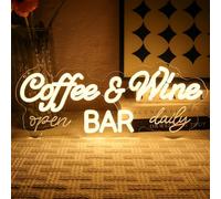 OYCGZV Coffee Wine Neon Sign for Bar - Warmwhite Neon Light Dimmable USB Led Sign for Home Bar Coffee Station Wine Cellar Restaurant Cafe Store Party