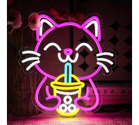 OYCGZV Drink Cat Neon Light Sign - Cat Neon Sign for Wall Decor Animal Neon Wall Light USB Led Sign for Bar Restaurant Living Room Club Store Business Boba Tea Party Beverage Shop