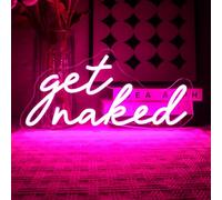 OYCGZV Get Naked Neon Light Sign - Letter Neon Sign for Wall Decor Pink Neon Wall Light USB Led Sign for Bedroom Home Bathroom Bar Shop Club Store Pub Salon Decoration Party