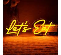 OYCGZV Let's Eat Neon Sign for Wall Decor - Kitchen Neon Light Letters Dimmable USB Led Sign for Home Dinner Room Business Snack Bar Restaurant Party Window Decoration