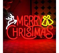 OYCGZV Merry Christmas Neon Sign for Wall Decor - Reindeer Xmas Neon Light for Bedroom Dimmable USB Led Sign for Christmas New Year Party Home Living Room Restaurant Bar Club Store Business