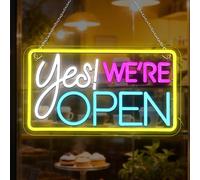 OYCGZV Open Neon Sign for Business 42 x 24 cm, Yes We Are Open Neon Light, Dimmable USB Led Sign for Restaurant Coffee Shop Cafe Hotel Store Beer Bar Pub Business Club Party Decor