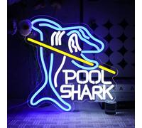 OYCGZV Pool Shark Neon Light Sign - Billiards Neon Sign for Wall Decor Dimmable Neon Wall Light USB Led Sign for Game Room Billiards Hall Garage Bar Shop Pub Club Man Cave Store Business