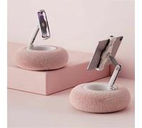 OYCXXCX Chill Nest Phone Holder, Phone Holder Snack Bowl Fluffy, Cozy 360° Adjustable Phone Stand, Reading Cradle Dock With Snack Storage, For Hands-Free Viewing, For Smartphone & Tablet (Pink)