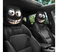 OYCXXCX Funny Cartoon Car Headrest Covers 2PCS Universal Fit, Big Eyes Car Seat Protector Cover, Cute Head Rest Protector Decoration, Auto Interior Accessories for Cars, Vans & Trucks (#A)
