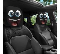 OYCXXCX Funny Cartoon Car Headrest Covers 2PCS Universal Fit, Big Eyes Car Seat Protector Cover, Cute Head Rest Protector Decoration, Auto Interior Accessories for Cars, Vans & Trucks (#C)