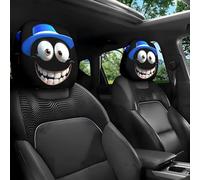 OYCXXCX Funny Cartoon Car Headrest Covers 2PCS Universal Fit, Big Eyes Car Seat Protector Cover, Cute Head Rest Protector Decoration, Auto Interior Accessories for Cars, Vans & Trucks (#B)