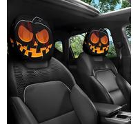 OYCXXCX Funny Cartoon Car Headrest Covers 2PCS Universal Fit, Big Eyes Car Seat Protector Cover, Cute Head Rest Protector Decoration, Auto Interior Accessories for Cars, Vans & Trucks (#E)