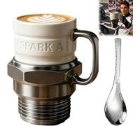 OYCXXCX Spark Plug Mug, Creative Sparkplug Coffee Mug, Automotive Spark Plug Coffee Mugs, Unique Auto-Inspired Gift, Ceramic Coffee Cup for Car Lovers, for Gearheads, Collectors (1 PCS)
