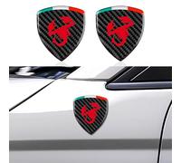 OYDDL 2PCS Universal Carbon Fiber Scorpion Emblem Sticker Insert Replacement DIY Compatible with FIAT Abarth Lancia 124 500 595 600e 695 Punto 500 500e 500c 500l 500x Car Decoration Accessories