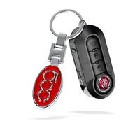 OYDDL Universal Keychain with Logo Car Compatibal With Fiat 500 500e 500c 500l 500x Accessories (Red)