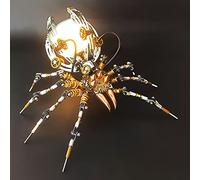 OYDL 3D Metal Spider Puzzle with LED Lamp, DIY Mechanical Steampunk Puzzle Kits, Spider Desk Lamp Art Puzzle Metal Model Kit for Adult (512PCS)