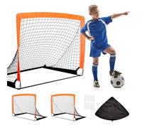 OYE Foldable Set of 2 Football Goal Net, Instant Pop Up Play Soccer Goal Net for Fiberglass Poles, Outdoor Sport Training Teens Adults Soccer with Carry Bag