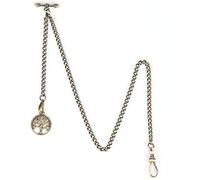 OyeahO Albert Chain Pocket Watch, T-bar Chain with Compass Pendant, Curb Link Chain 2 Hook Antique Fob T Bar for Men, 1. Life Tree, Bronze, 92. Life Tree, Bronze