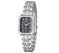 oyeaho Square Lady Women Wrist Watch Quartz Stainless Steel Crystal Dress Fashion Watches, 1.4 Black and Silver, Retro