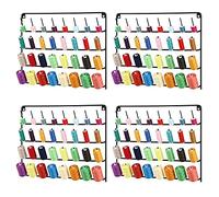 OYEAL 4 Pack Sewing & Embroidery Thread Rack Wall-Mounted Thread Holder Metal Sewing Organizer with Hanging Tools, Large Thread Organizer, 32-Spool